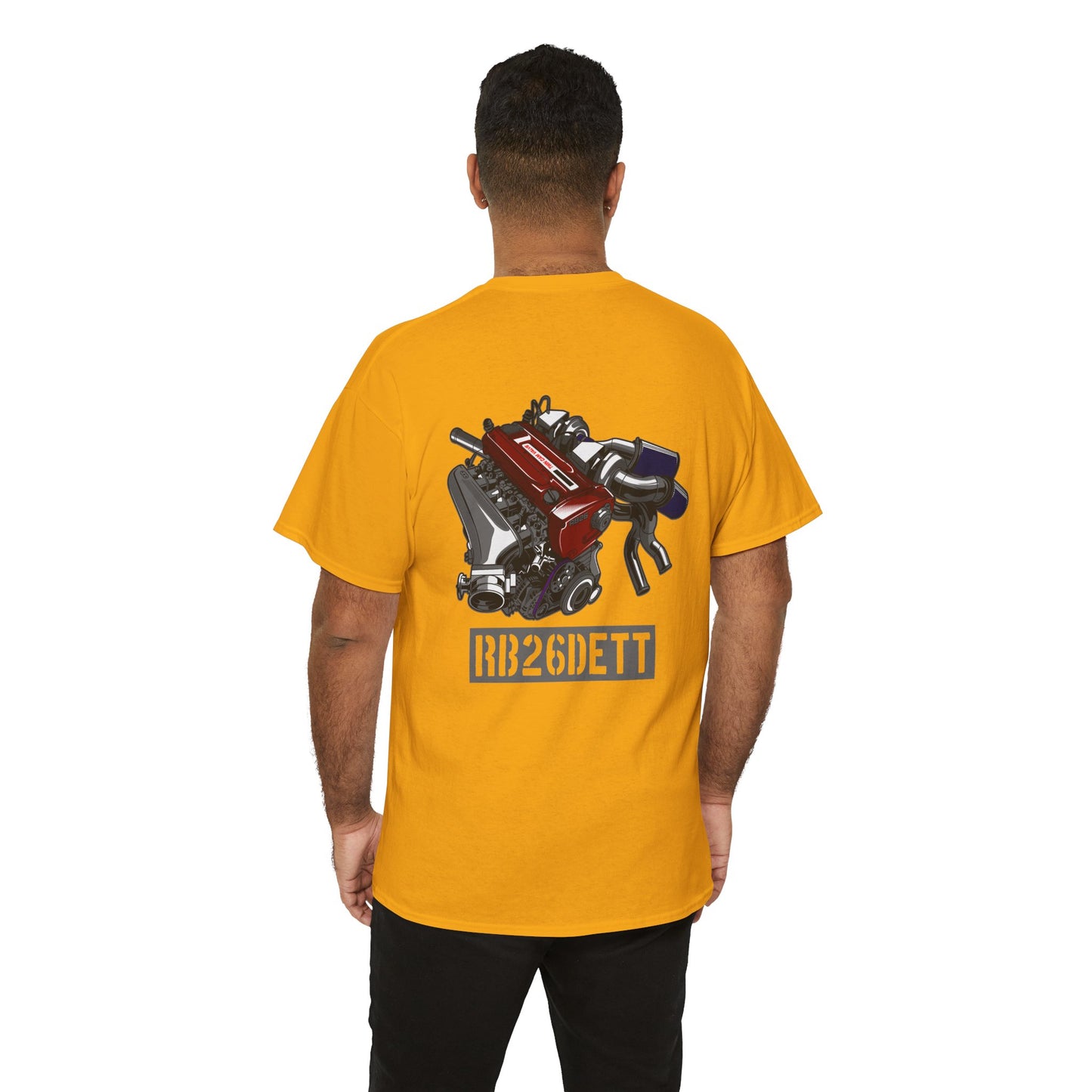 B26DETT back graphic T-shirt - Show off your car passion with style yellow