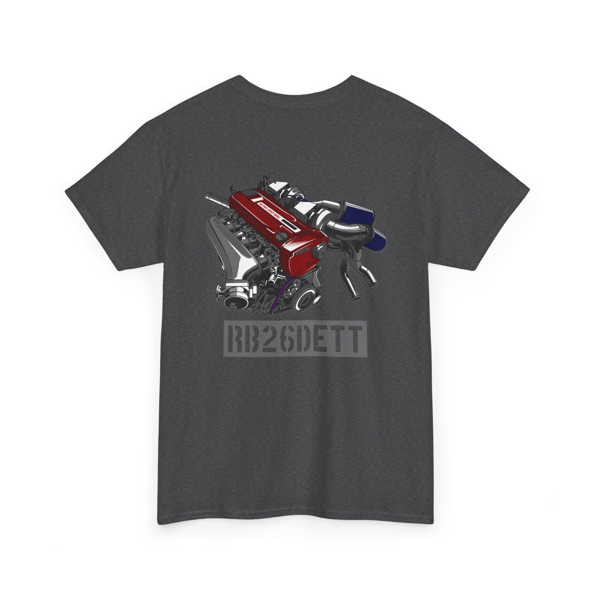 RB26DETT backprint T-shirt - Ideal gift for car lovers and tuners gray