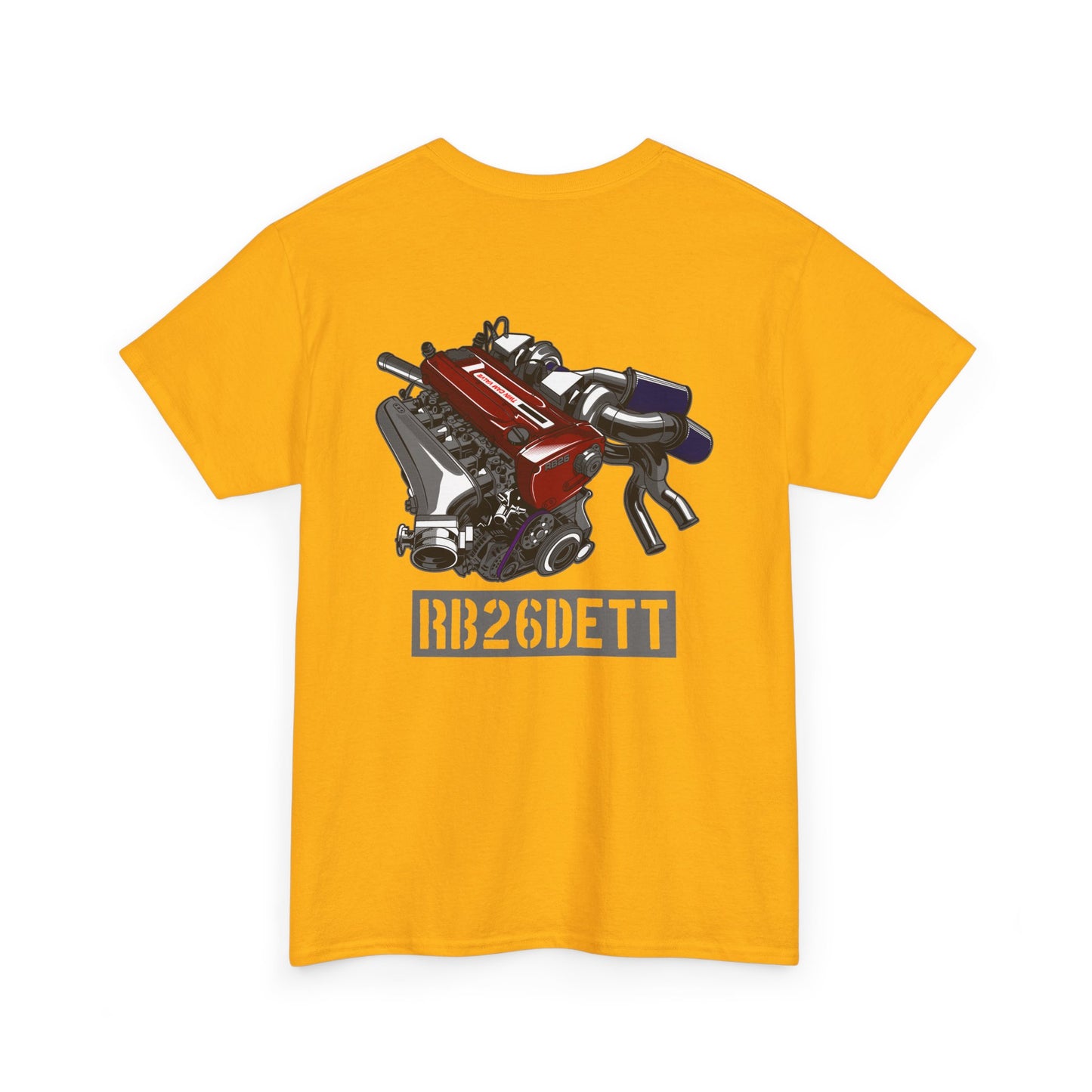 RB26DETT backprint T-shirt - Ideal gift for car lovers and tuners yellow