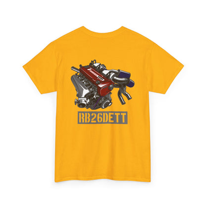 RB26DETT backprint T-shirt - Ideal gift for car lovers and tuners yellow