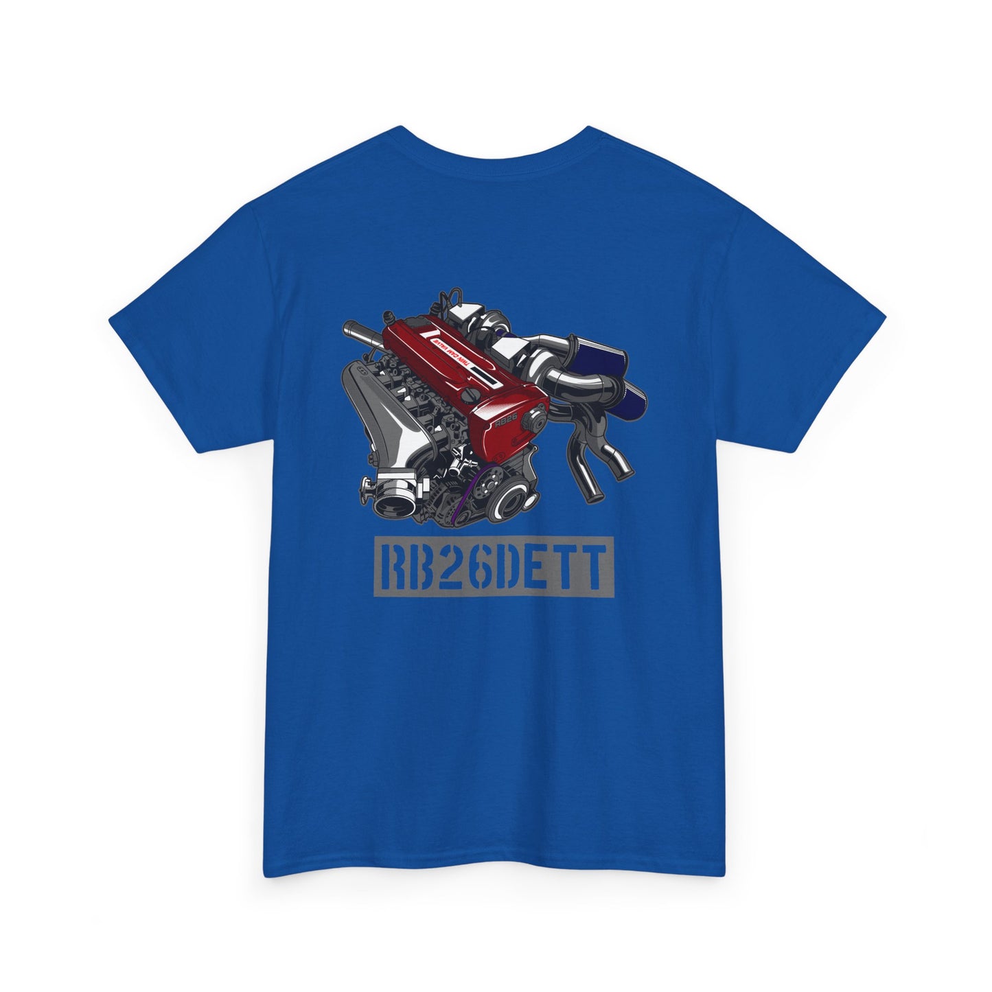 RB26DETT backprint T-shirt - Ideal gift for car lovers and tuners blue