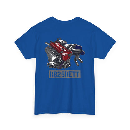 RB26DETT backprint T-shirt - Ideal gift for car lovers and tuners blue