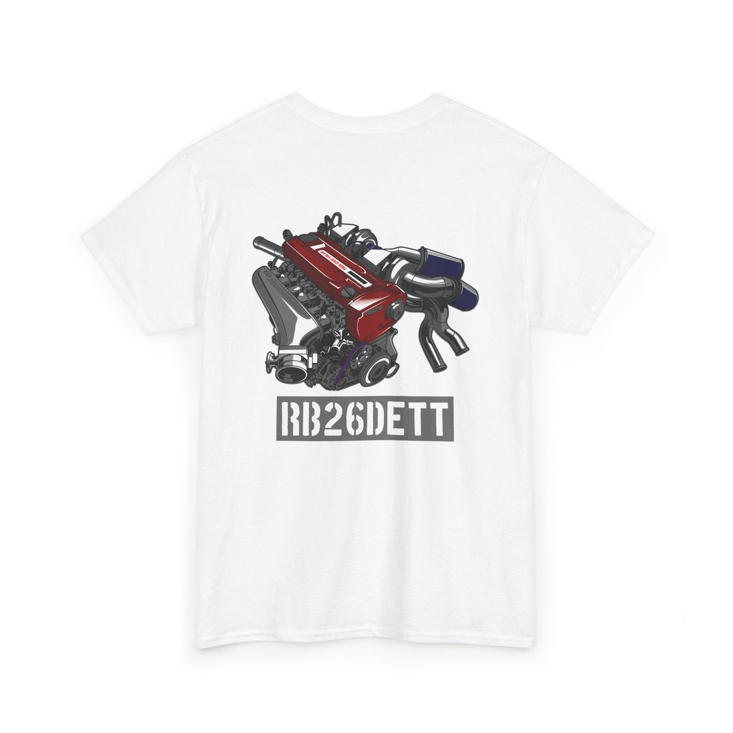 RB26DETT backprint T-shirt - Ideal gift for car lovers and tuners white