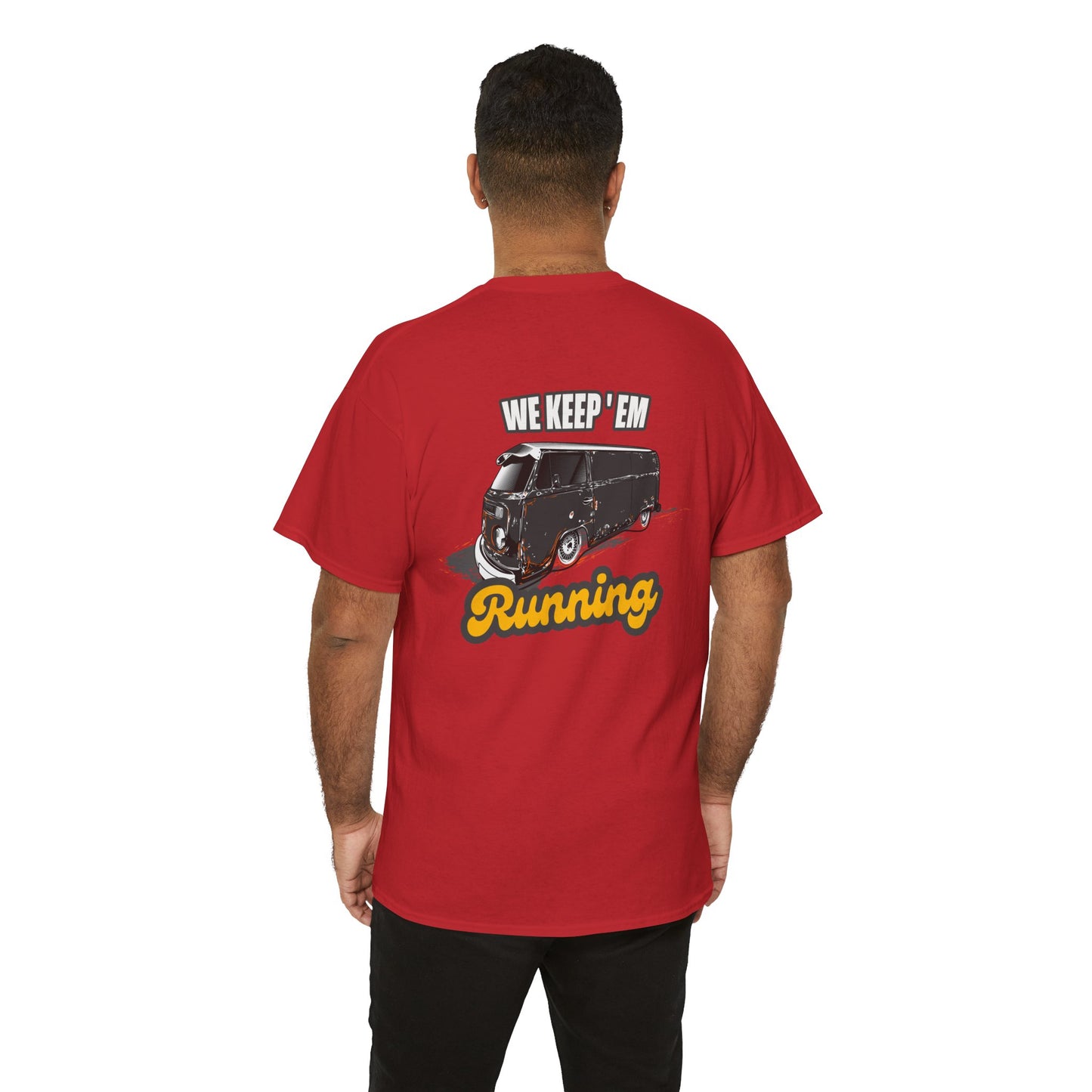 VW Bus graphic T-shirt - Ideal for automotive fans and mechanics red