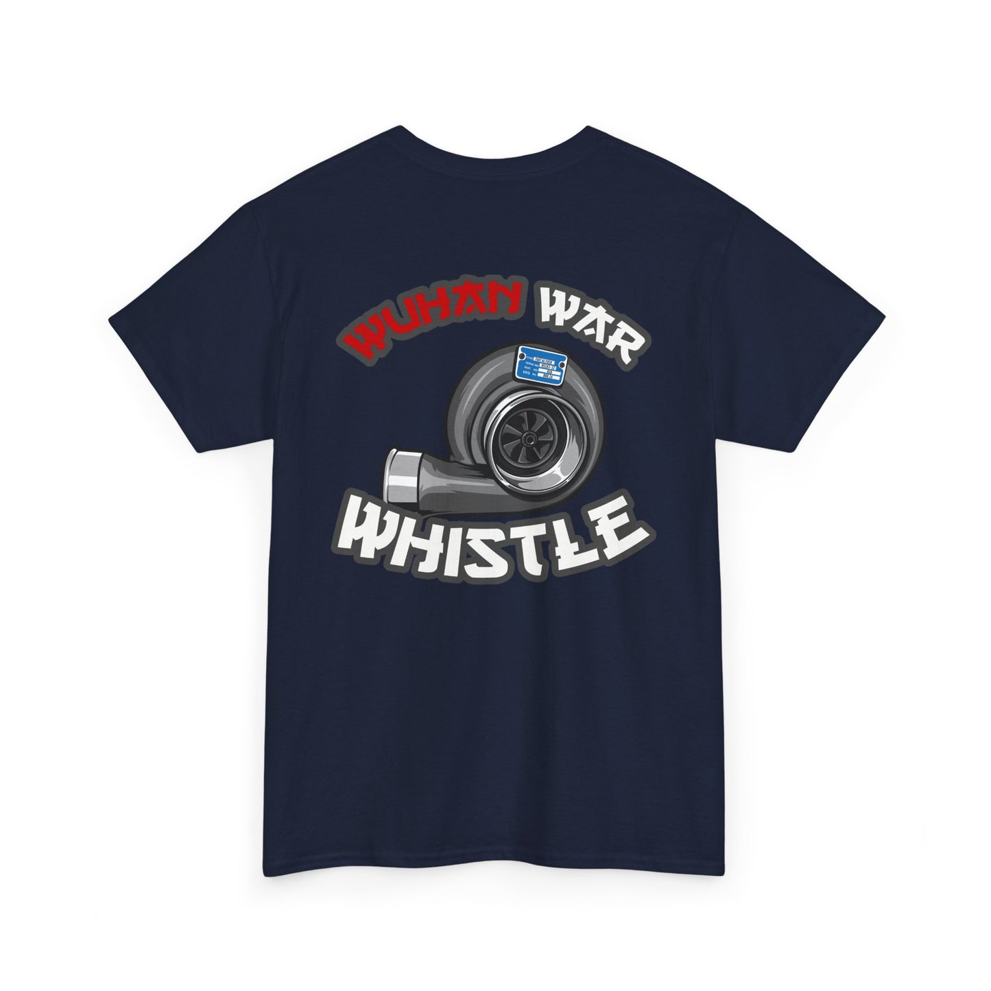 Wuhan War Whistle backprint T-shirt  navy