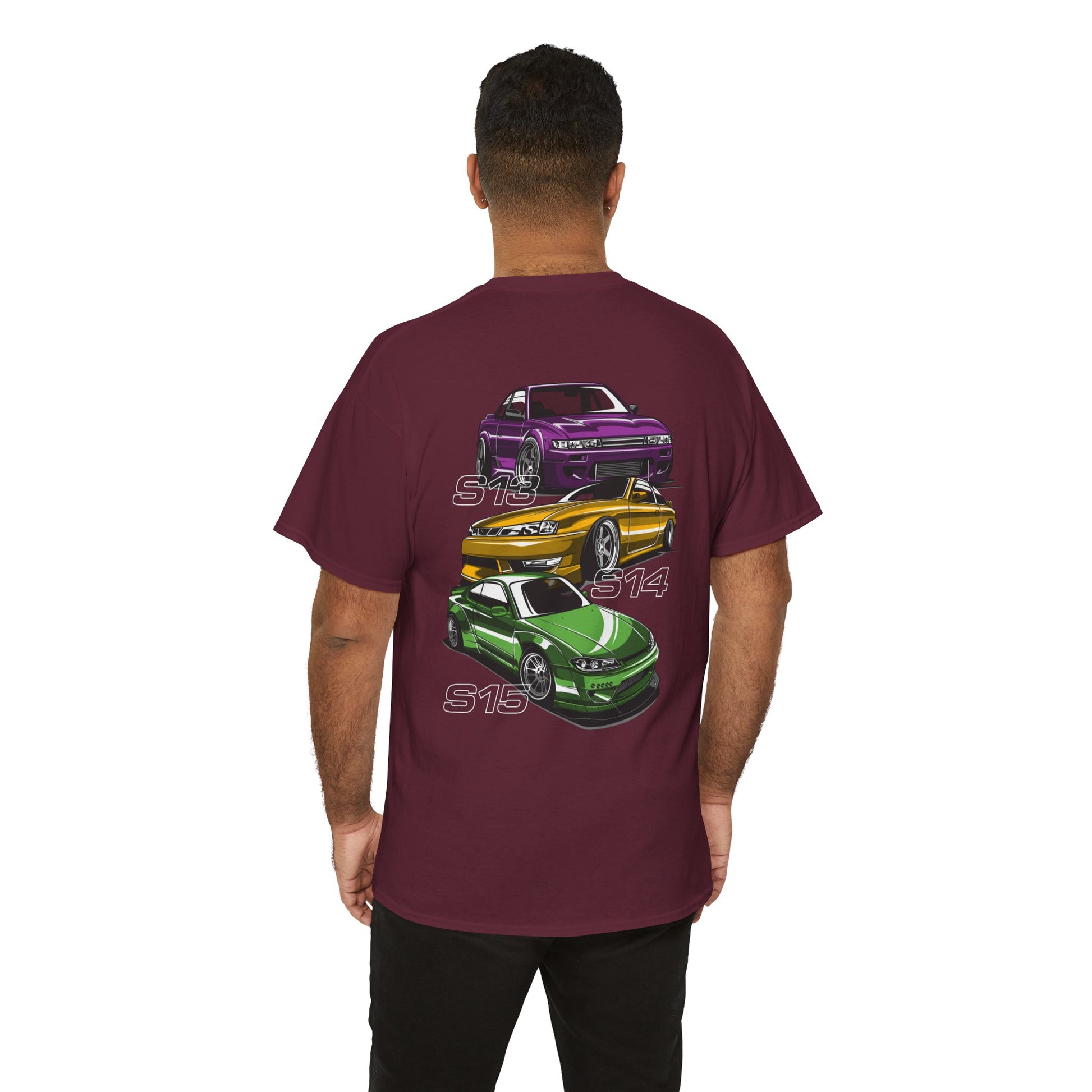 Nissan Silvia's T-shirt - Ideal for drifting and car fans with model  dark red