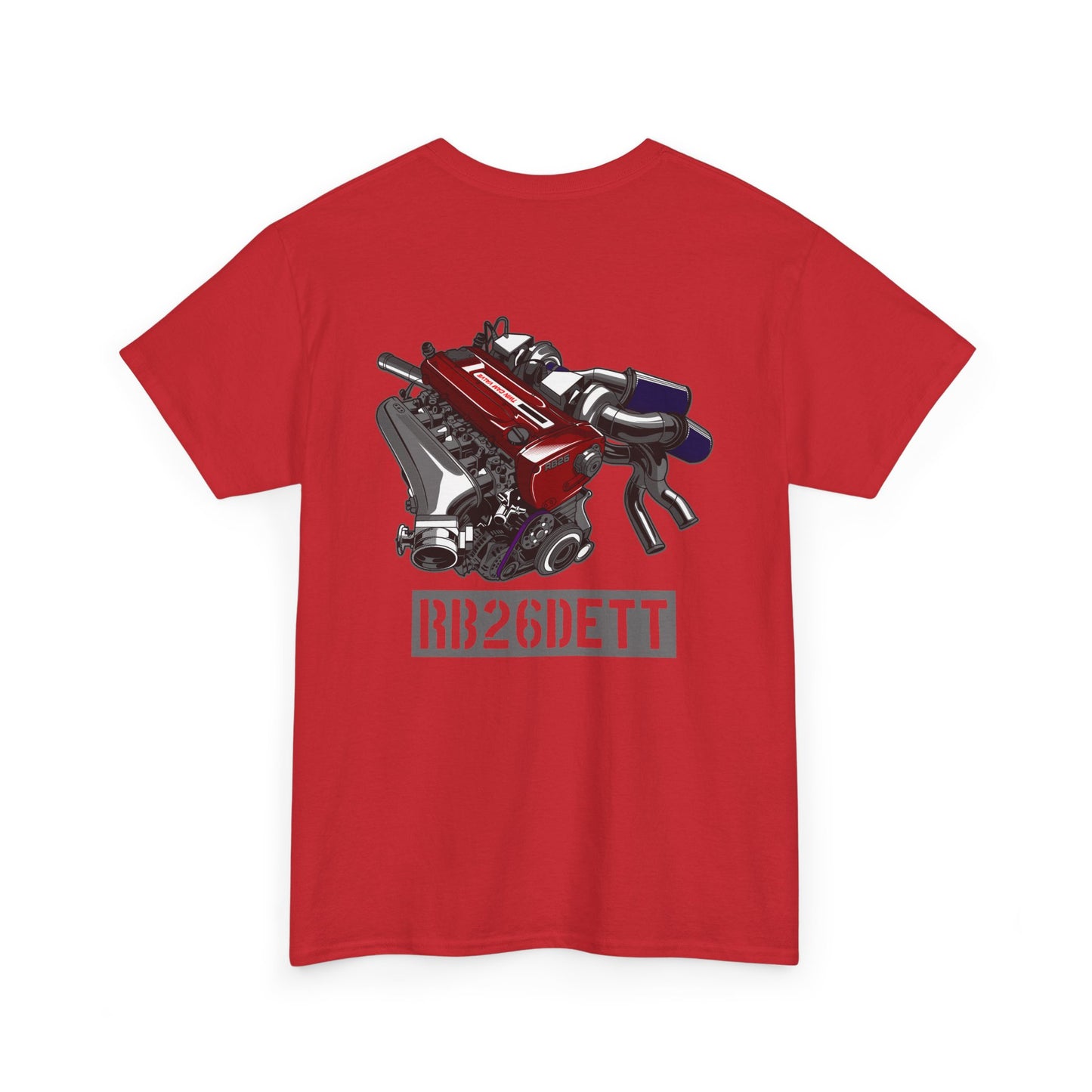 RB26DETT backprint T-shirt - Ideal gift for car lovers and tuners red