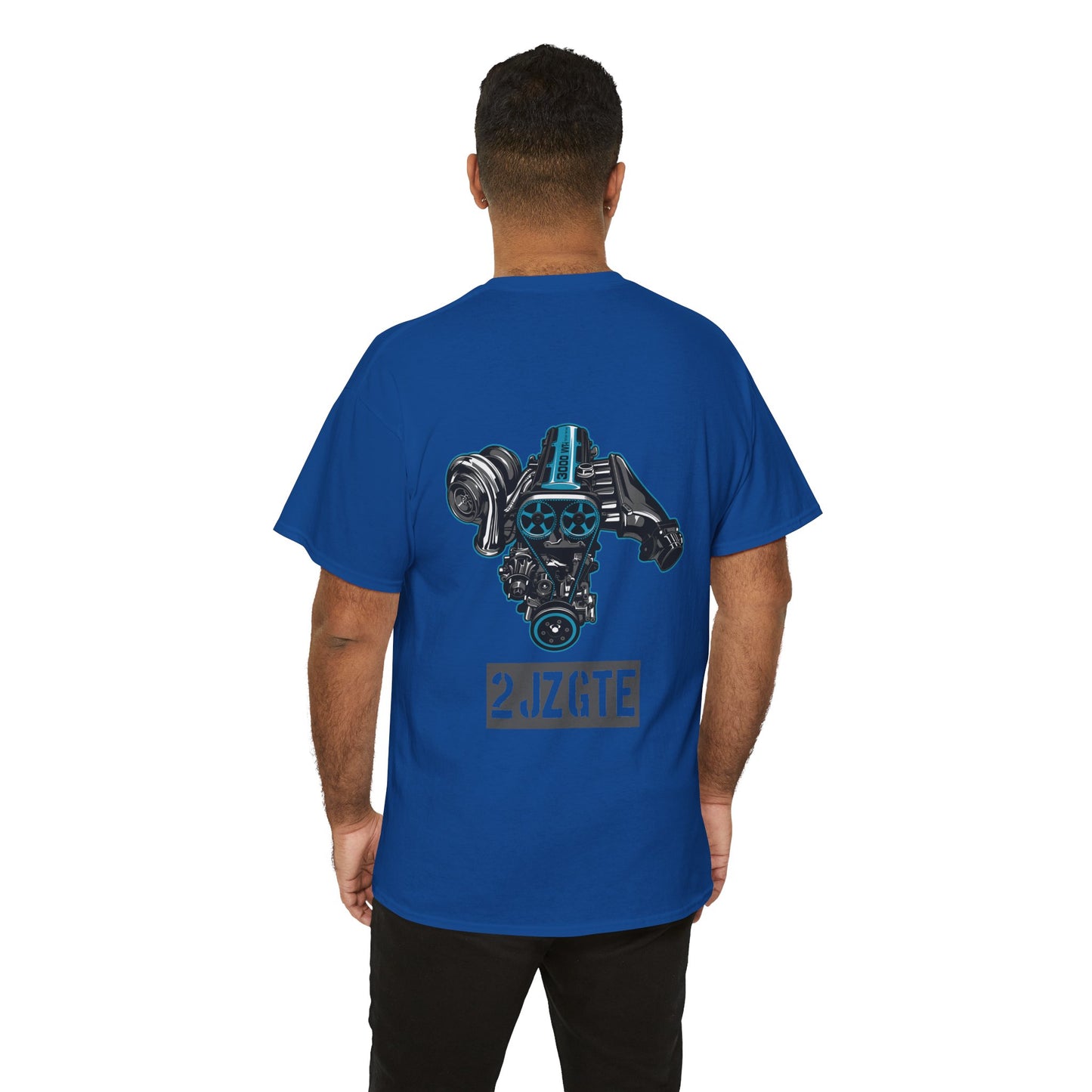 2JZ-GTE backprint T-shirt - A must-have for car lovers with model  blue